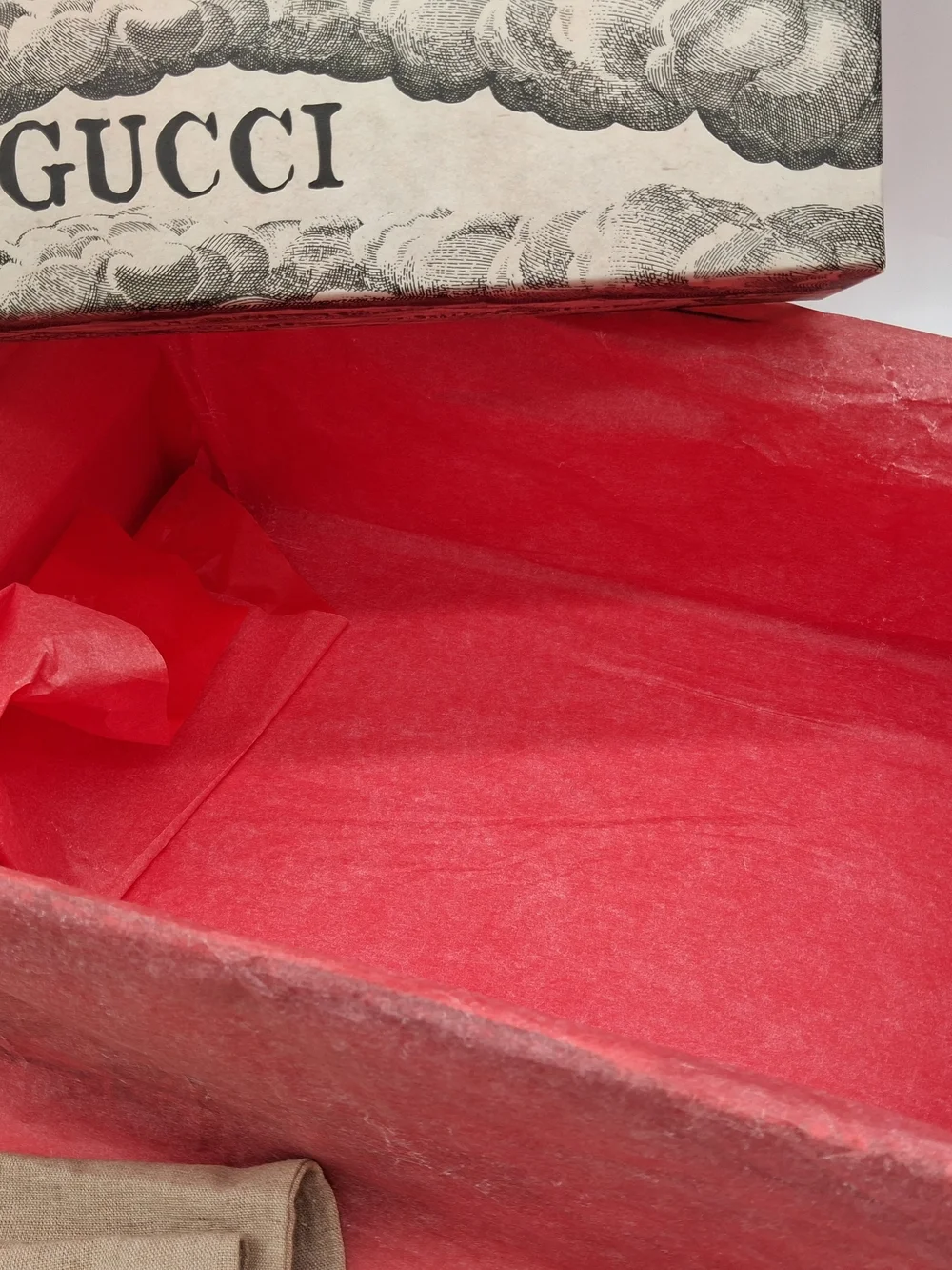 GUCCI Illustrated Presentation Gift Box 2 Dust Bags Tissue RFID Booklet EUC